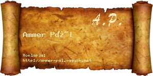 Ammer Pál névjegykártya